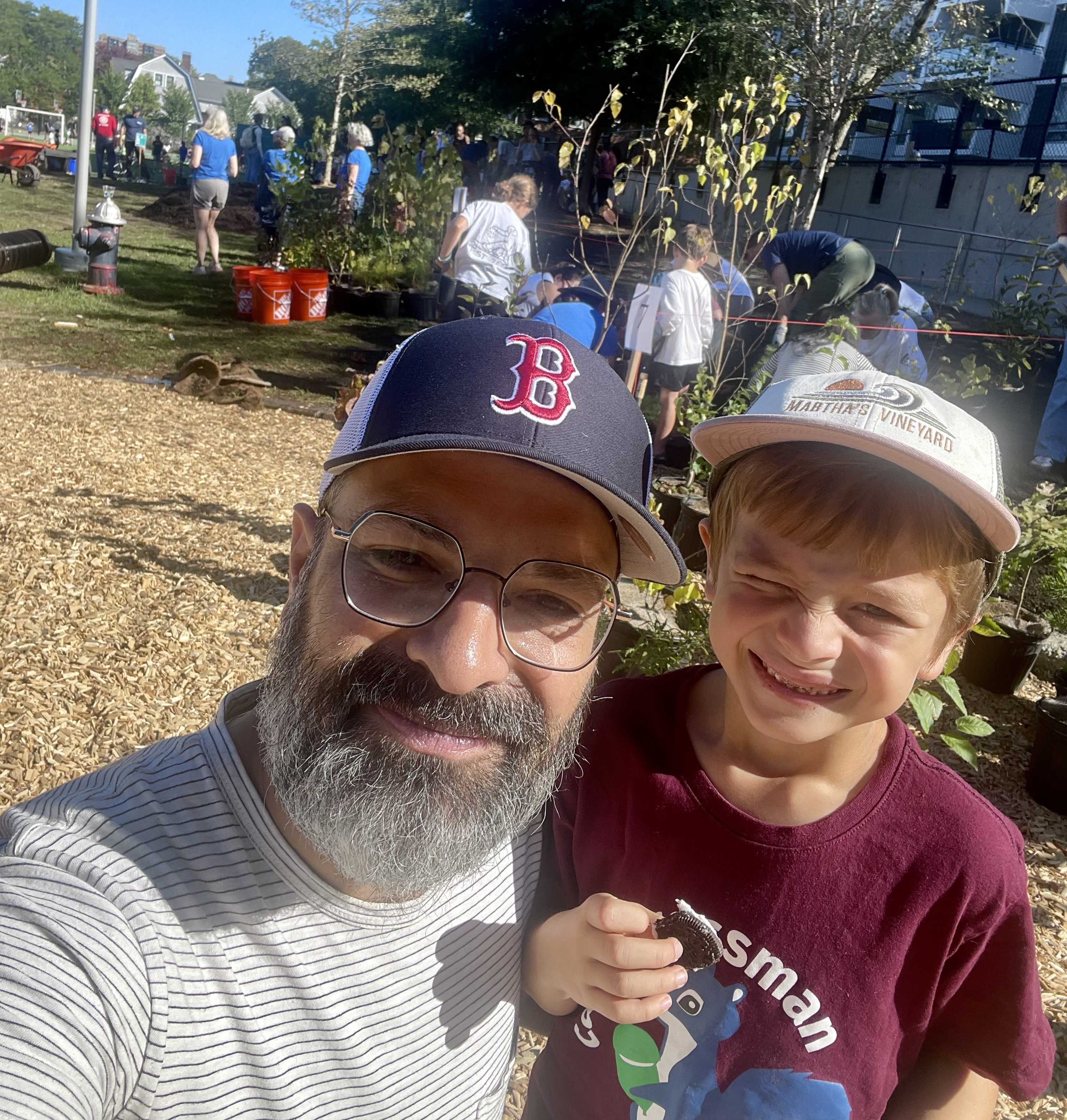 Eric volunteering in Brookline